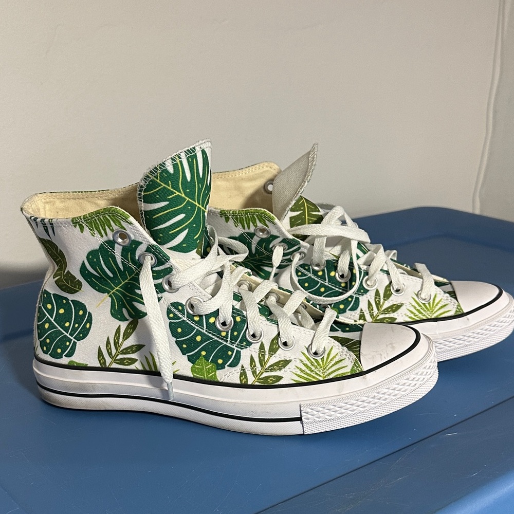 Tropical Leaf High-Top Sneakers